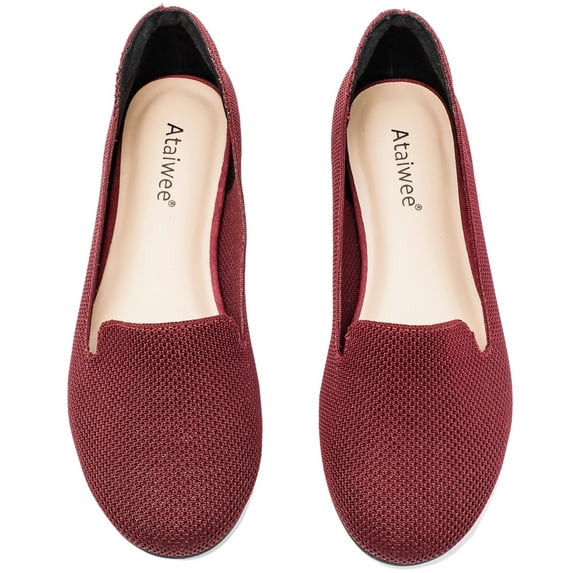 Ataiwee Women's Wide Width Flat Loafer Shoes,Comfort Plus Size Fashion Round Toe Wide Dress Ballet Flat Shoes.