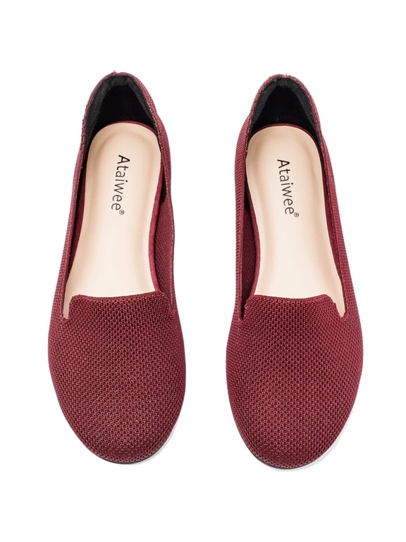 Women's Wide Width Flat Loafer Shoes,Comfort Plus Size Fashion Round Toe Wide Dress Ballet Flat Shoes.