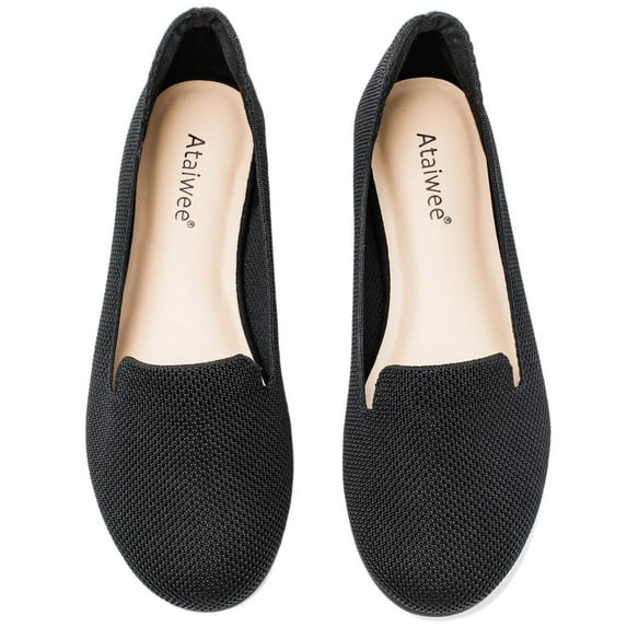 Ataiwee Women's Wide Width Flat Loafer Shoes,Comfort Plus Size Fashion Round Toe Wide Dress Ballet Flat Shoes.