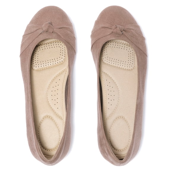 Ataiwee Women's Wide Width Flat Shoes, Classic Soft Round Toe Cute Bow Design Ballet Flats.(2109004,TA/MF,9.5 Wide)