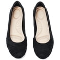 thumbnail image 1 of Ataiwee Women's Wide Width Flat Shoes, Classy Soft Round Toe Cross Line Design Ballet Flats.(2109002,BK/MF,7.5 Wide), 1 of 7