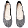 thumbnail image 1 of Ataiwee Women's Wide Width Flat Shoes, Classy Soft Round Toe Cross Line Design Ballet Flats.(2109002,GR/MF,13 Wide), 1 of 7