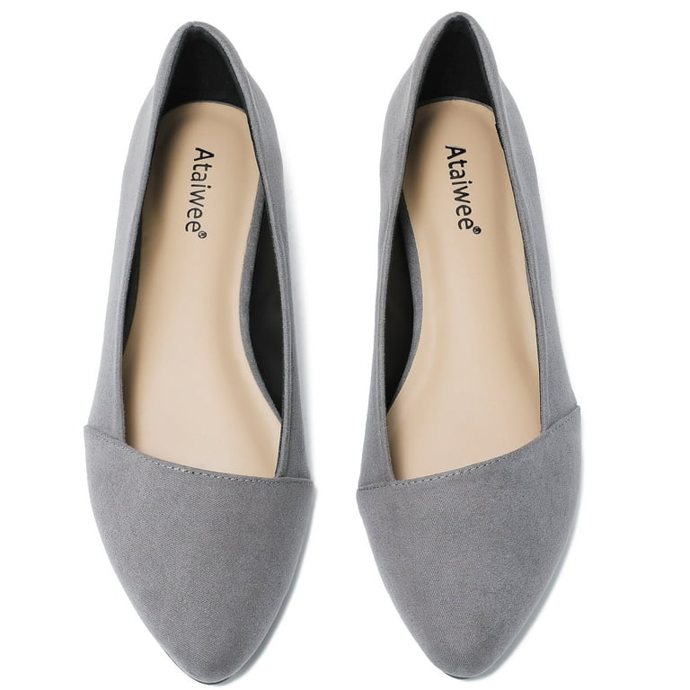 Ataiwee Women's Wide Width Flat Shoes Comfortable Ladies Pointed