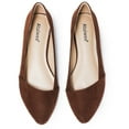 thumbnail image 1 of Ataiwee Women's Wide Width Flat Shoes - Comfortable Ladies Pointed Suede Elegant Office Anti Slip Sole Ballet Flats., 1 of 8