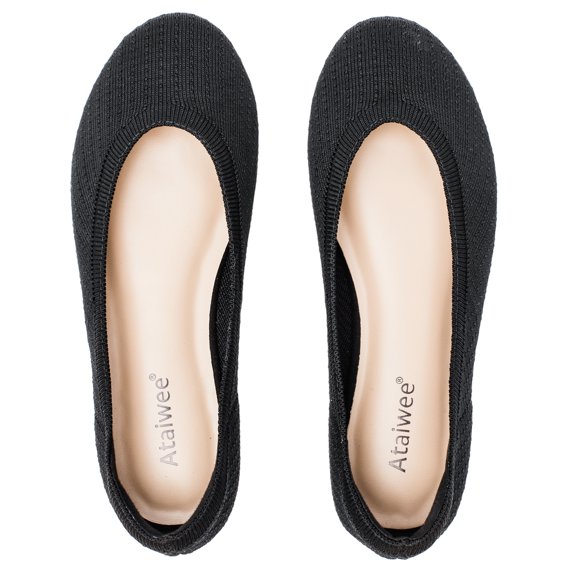 Women's Wide Width Flat Shoes,Plus Size Round Toe Slip on Wide Ballet Shoes.