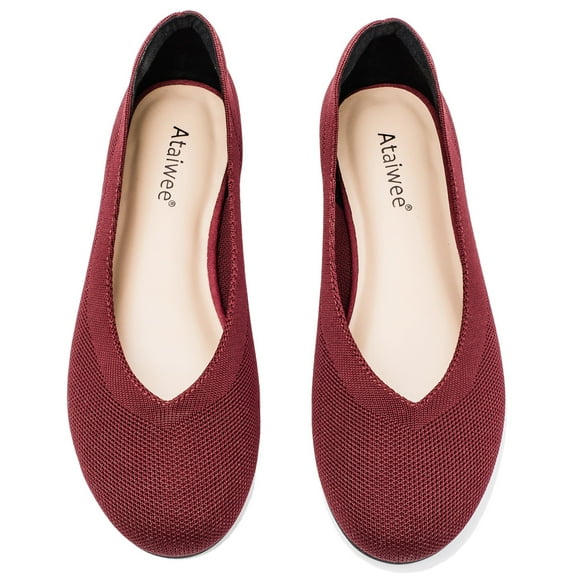 Women's Wide Width Flat Shoes，Plus Size Round Toe Slip on Wide Ballet Shoes.