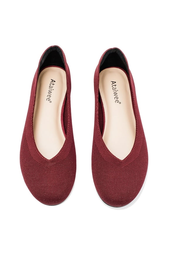 Women's Wide Width Flat Shoes，Plus Size Round Toe Slip on Wide Ballet Shoes.