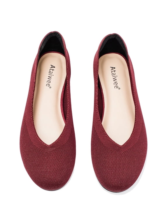 Women's Wide Width Flat Shoes,Plus Size Round Toe Slip on Wide Ballet Shoes.
