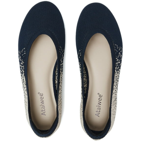 Women's Wide Width Flat Shoes,Plus Size Round Toe Slip on Wide Ballet Shoes.