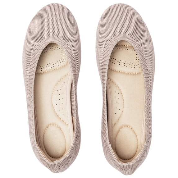 Ataiwee Women's Wide Width Flats Shoes - Classic Knitted Breathable Ladies Slip on Dress Ballet Shoes.