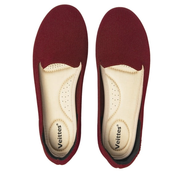 Ataiwee Women's Wide Width Flats Shoes, Soft Knitted Breathable Plus Size Ladies Slip on Office Ballet Shoes.