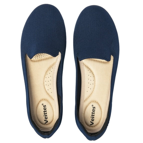 Ataiwee Women's Wide Width Flats Shoes, Soft Knitted Breathable Plus Size Ladies Slip on Office Ballet Shoes.