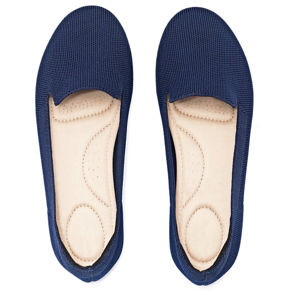 Ataiwee Women's Wide Width Flats Shoes, Soft Knitted Breathable Plus Size Ladies Slip on Office Ballet Shoes.