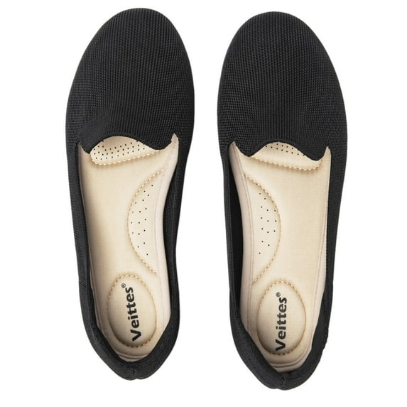 Ataiwee Women's Wide Width Flats Shoes, Soft Knitted Breathable Plus Size Ladies Slip on Office Ballet Shoes.