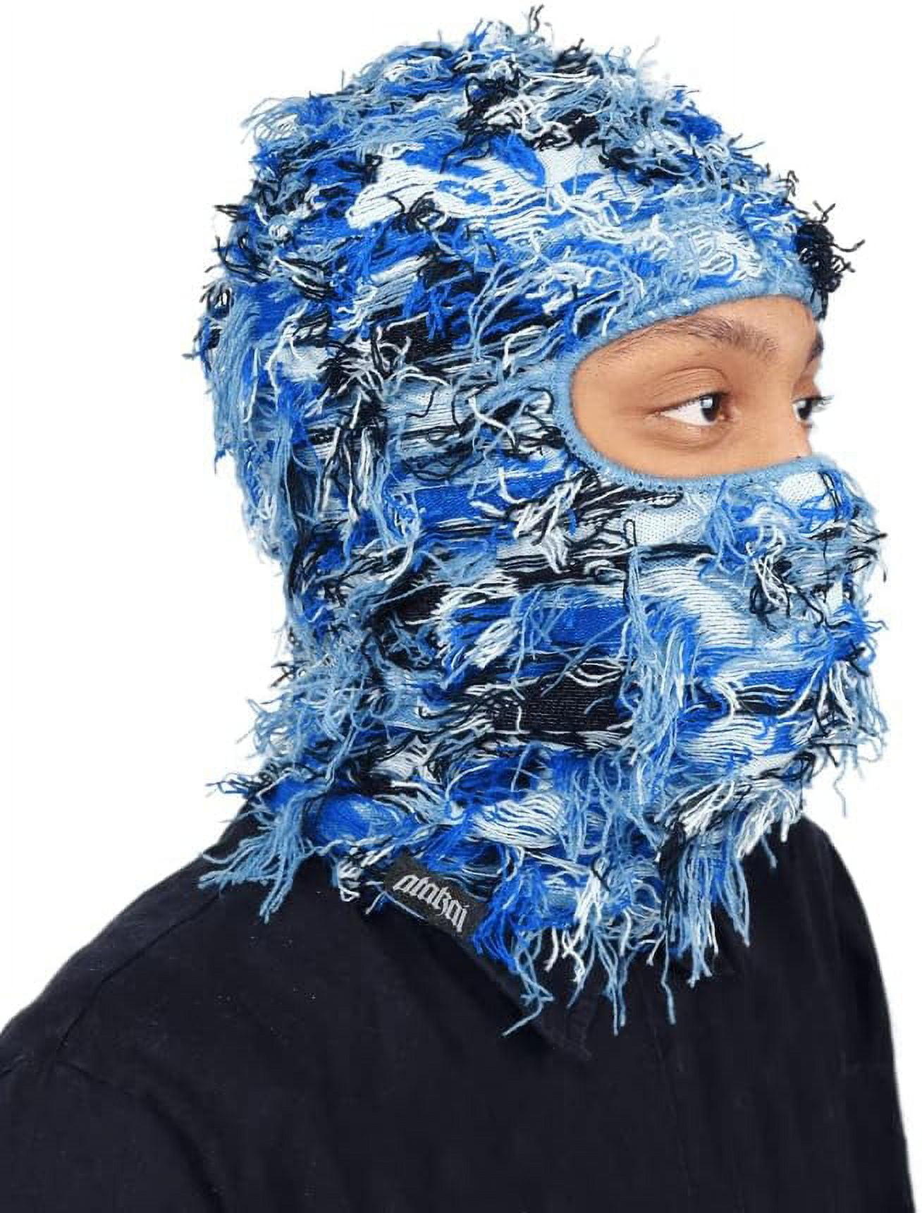 Atakai Balaclava Distressed Knitted Full Face Ski Mask Winter Windproof  Neck Warmer for Men Women One Size Fits All, Yeat Inspired (Black) at   Women's Clothing store