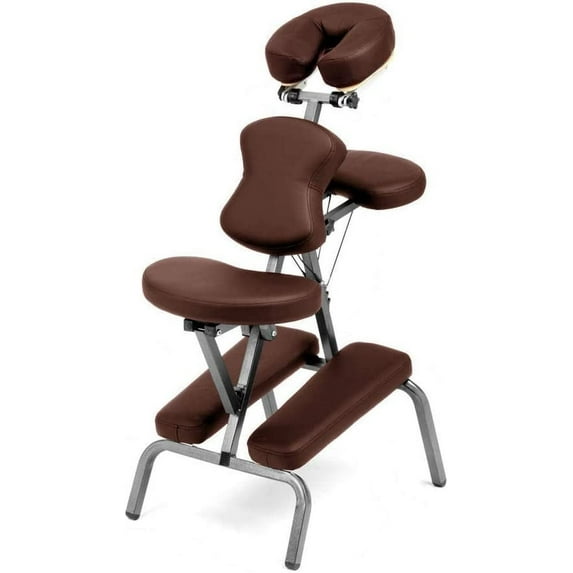 Ataraxia Deluxe Portable Folding Massage Chair w/Carry Case & Strap (Brown)