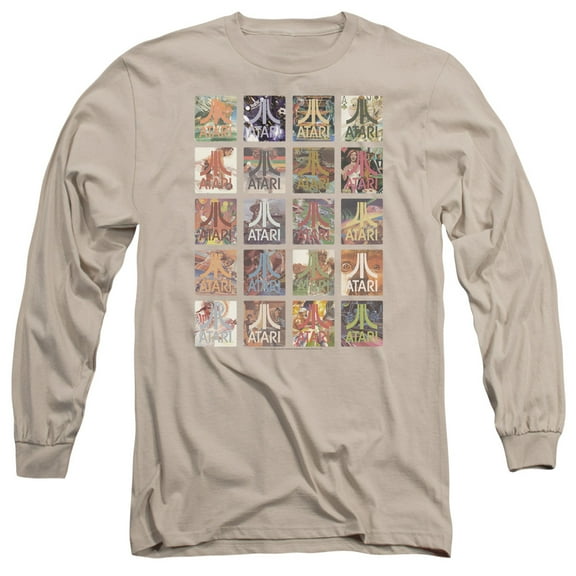 Atari 20 Games Long Sleeve T-Shirt Adult 18/1 Sand