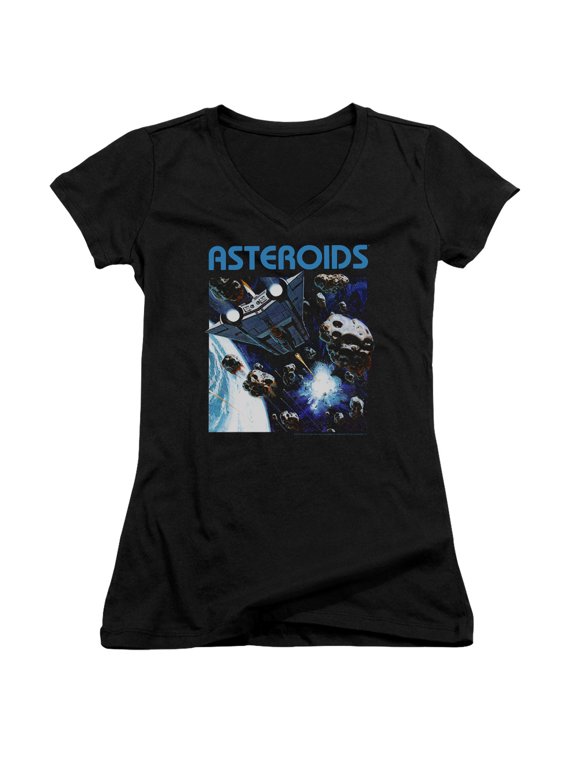 Atari - 2600 Asteroids - Juniors Cap Sleeve V-Neck Shirt - Small
