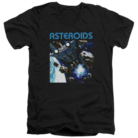 Atari - 2600 Asteroids - Slim Fit V Neck Shirt - Medium