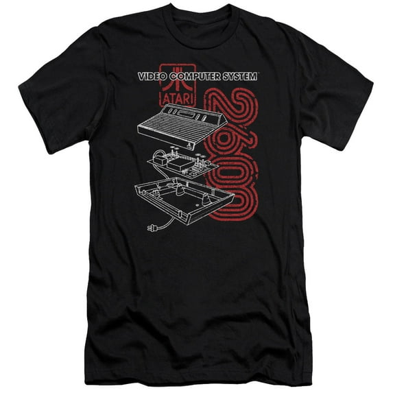 Atari 2600 Premium Canvas T-Shirt Adult Slim Fit 30/1 Black
