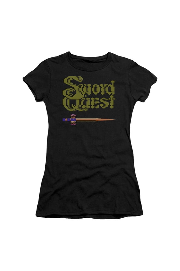 Atari 8 Bit Sword S/S Junior Women's T-Shirt Sheer Black