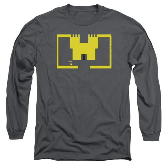 Atari Adventure Screen Art Long Sleeve T-Shirt Adult 18/1 Charcoal