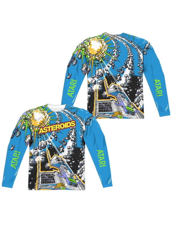 Atari - Asteroids All Over (Front/Back Print) - Regular Fit Long Sleeve Shirt - XXX-Large