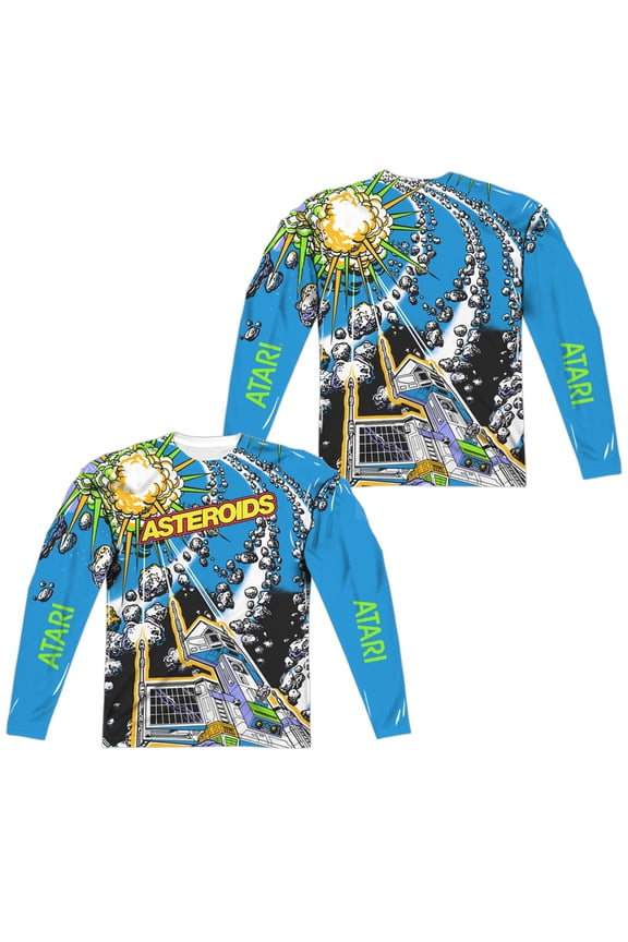 Atari - Asteroids All Over (Front/Back Print) - Regular Fit Long Sleeve Shirt - XXX-Large