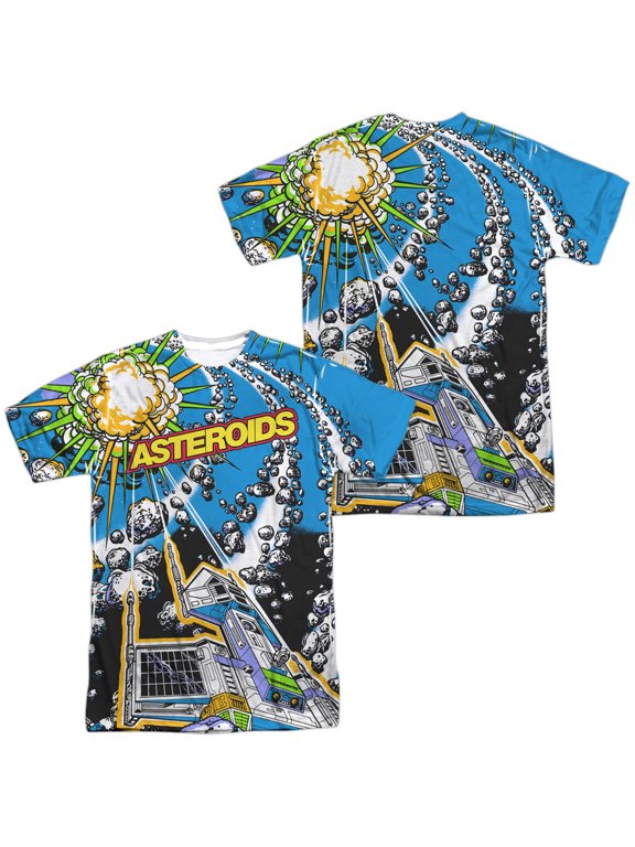Atari Asteroids All Over Unisex Adult Sublimated Costume T Shirt (Front/Back), 3X-Large Multicolor