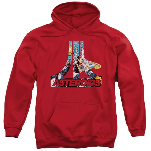 Atari Asteroids Atari Adult Pullover Hoodie Sweatshirt Red