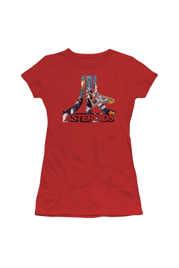 Atari - Asteroids Atari - Juniors Teen Girls Cap Sleeve Shirt - Small
