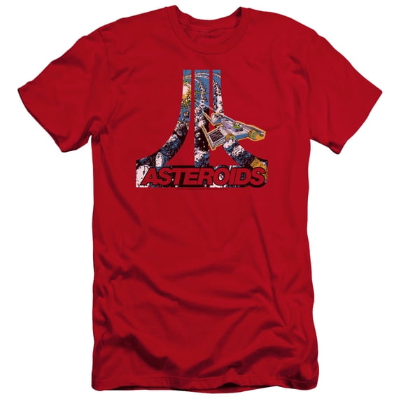 Atari Asteroids Atari Premium S/S Adult 30/1 T-Shirt Red