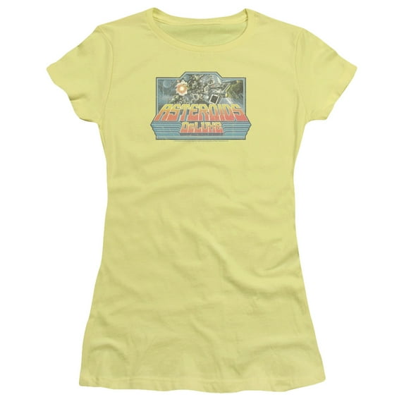 Atari - Asteroids Deluxe - Juniors Teen Girls Cap Sleeve Shirt - Large