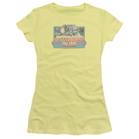 Atari - Asteroids Deluxe - Juniors Teen Girls Cap Sleeve Shirt - Large