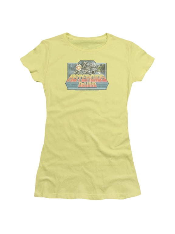 Atari - Asteroids Deluxe - Juniors Teen Girls Cap Sleeve Shirt - Small