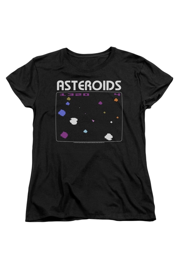 Atari Asteroids Screen S/S Women's T-Shirt Black