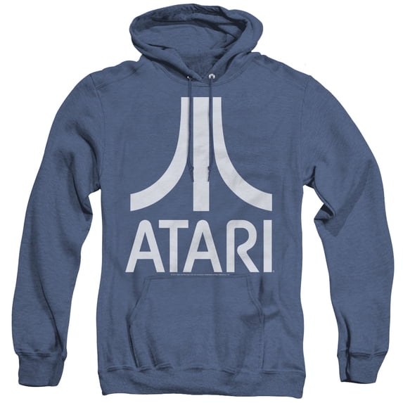 Atari Atari Logo Adult Heather Hoodie Sweatshirt Royal Blue