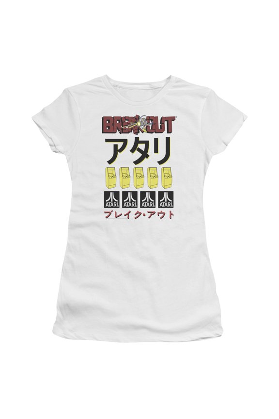 Atari Breakout Repeat S/S Junior Women's T-Shirt Sheer White