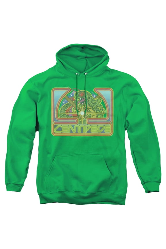 Atari Centipede Green Adult Pullover Hoodie Sweatshirt Kelly Green