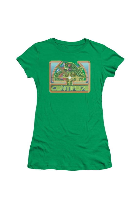 Atari - Centipede Green - Juniors Teen Girls Cap Sleeve Shirt - Large