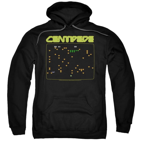 Atari Centipede Screen Adult Pullover Hoodie Sweatshirt Black