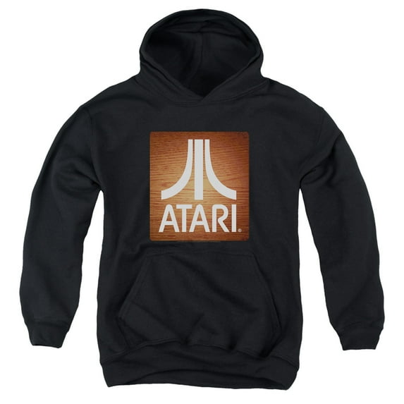 Atari Classic Wood Square Youth Pullover Hoodie Sweatshirt Black