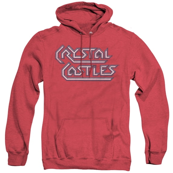 Atari Crystal Castles Logo Adult Heather Hoodie Sweatshirt Red
