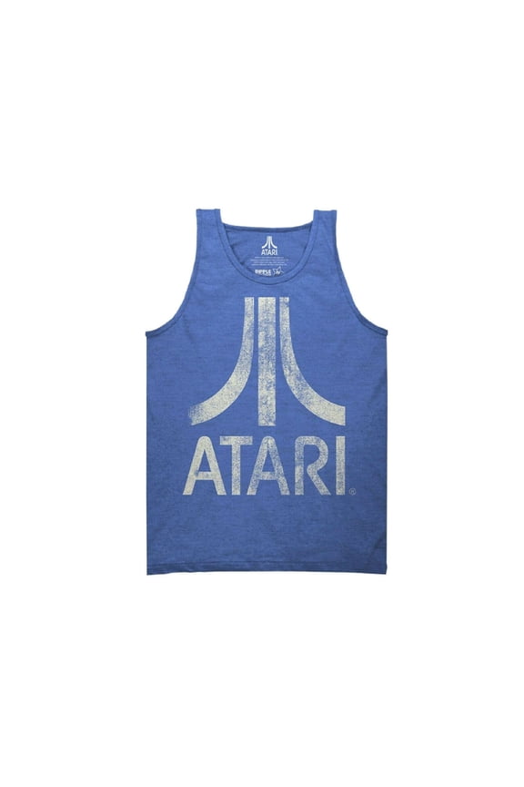 Atari Distressed Logo Adult Tank Top Blue (XL)