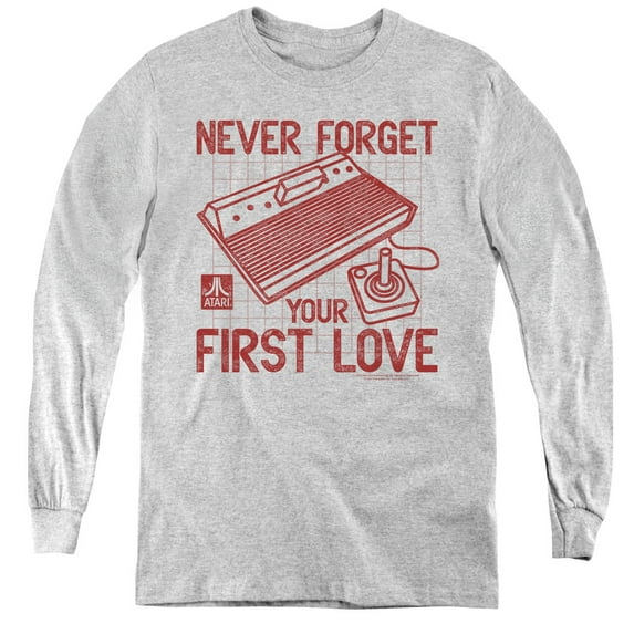 Atari First Love Youth Long Sleeve T-Shirt Tee Athletic Heather