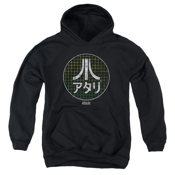 Atari Japanese Grid Youth Pullover Hoodie Sweatshirt Black