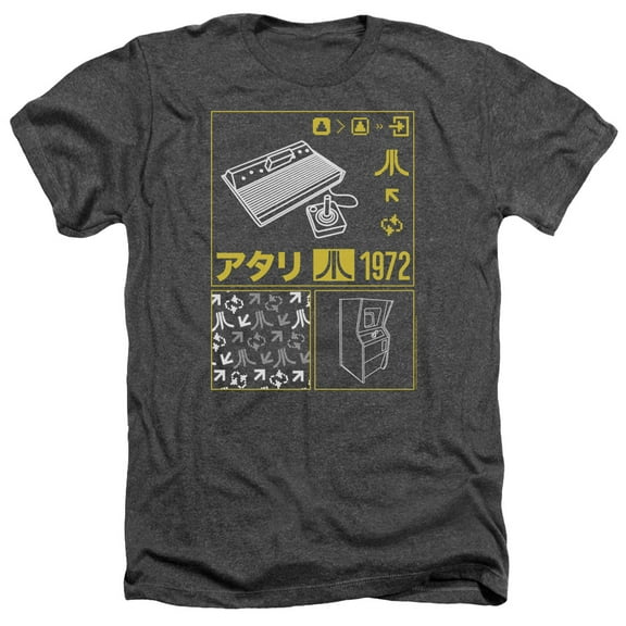 Atari - Kanji Squares - Heather Short Sleeve Shirt - Medium