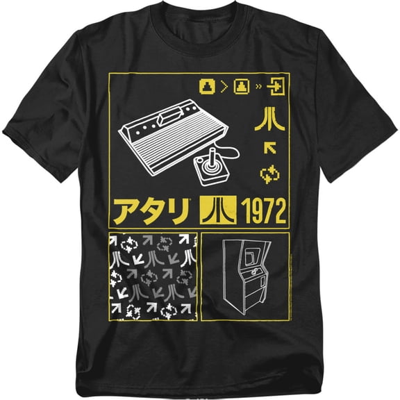 Atari T-Shirt Kanji Squares Unisex Graphic Tee For Men & Women Black 
