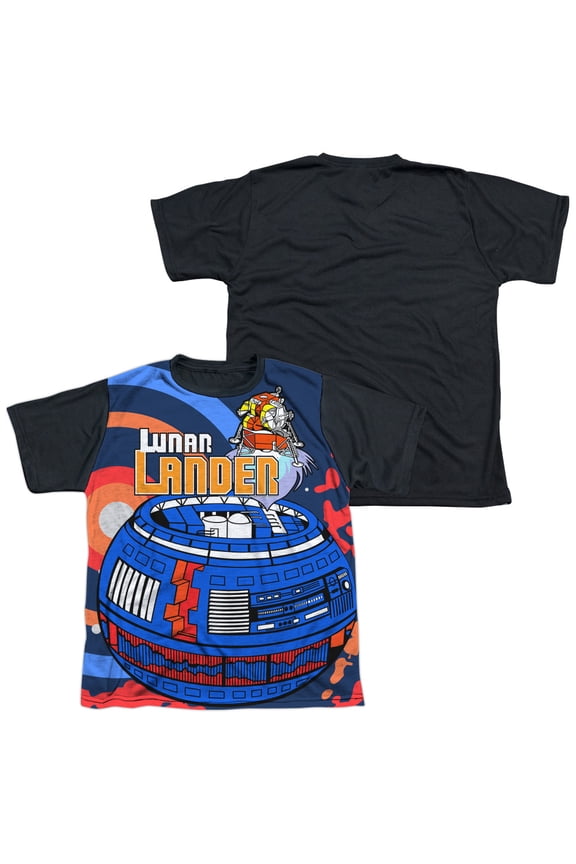 Atari Lunar Landing Game Landing Capsule Big Boys Youth Black Back T-Shirt Tee
