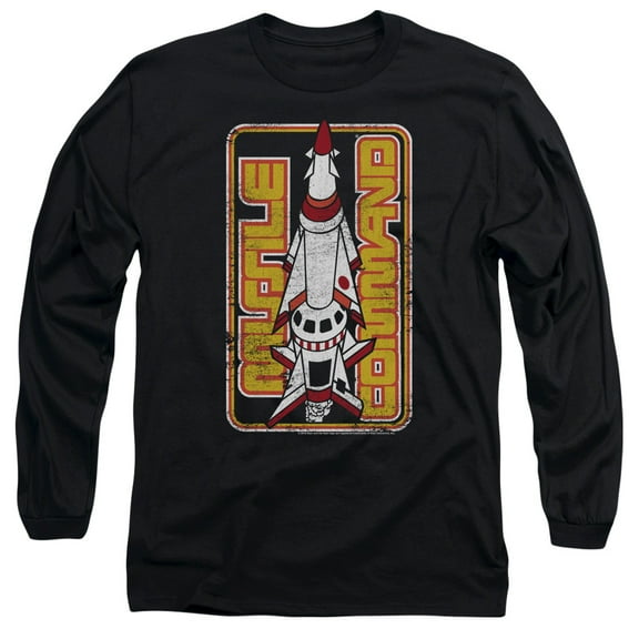Atari Missile Long Sleeve T-Shirt Adult 18/1 Black